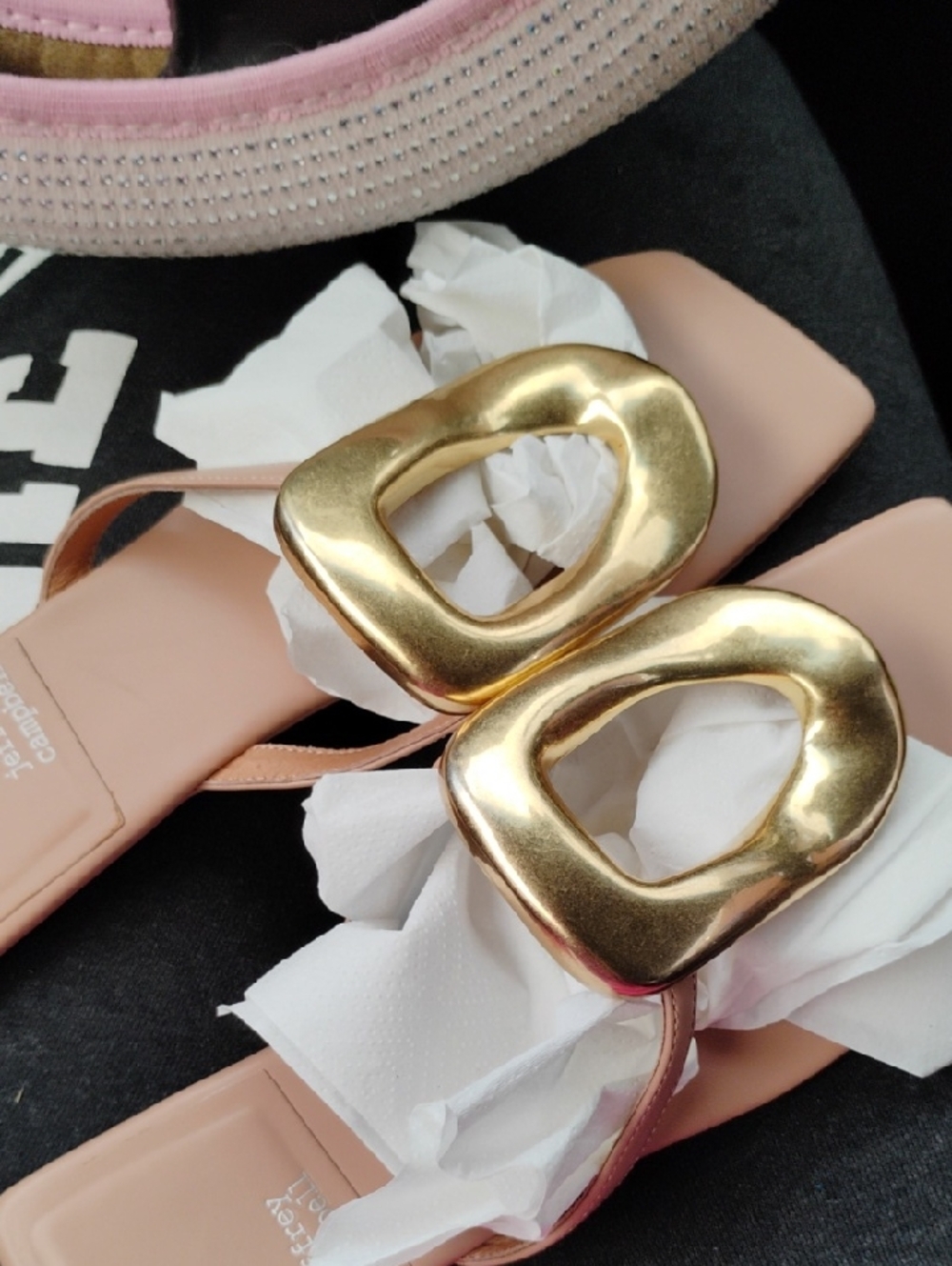 Jeffrey Campbell Linques- Gold Sandals Size 7 - Picture 2 of 9